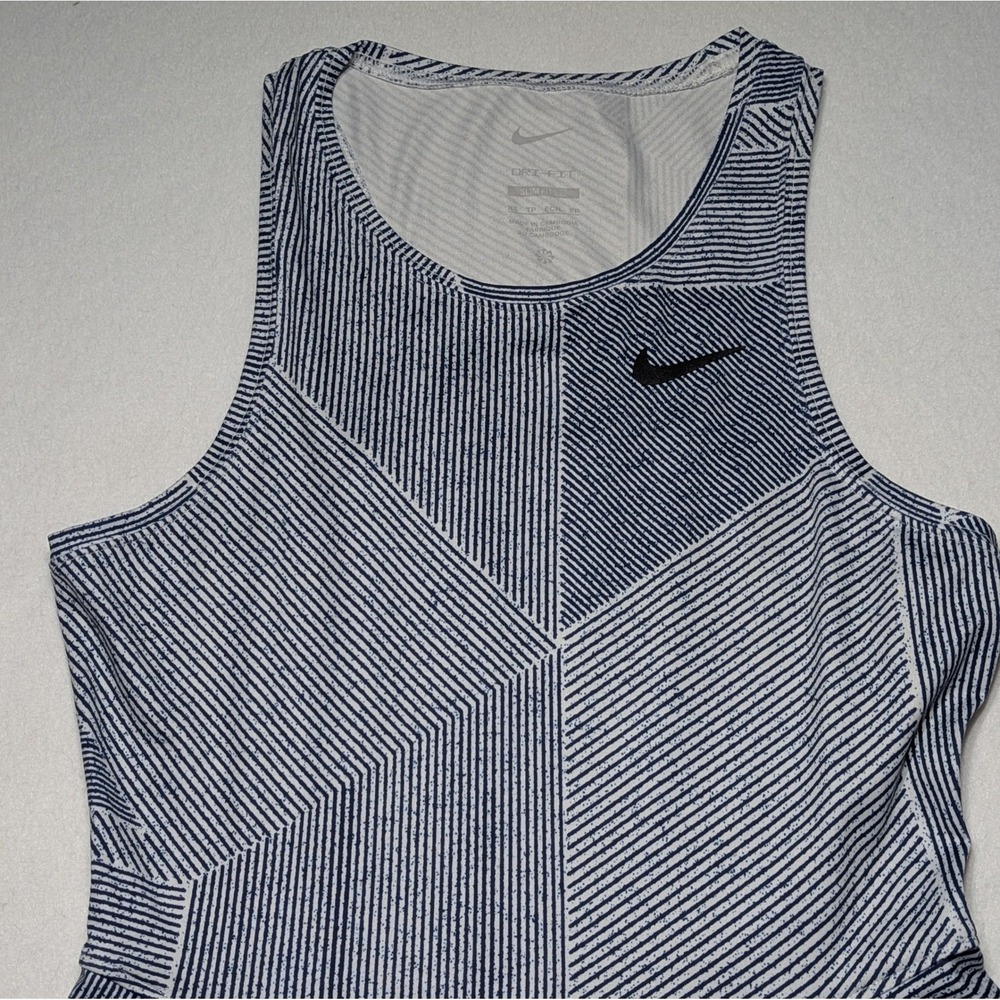Nike Dri-FIT Sleeveless Fit & Flare Tennis Dress Blue White Women's XS - Picture 4 of 8